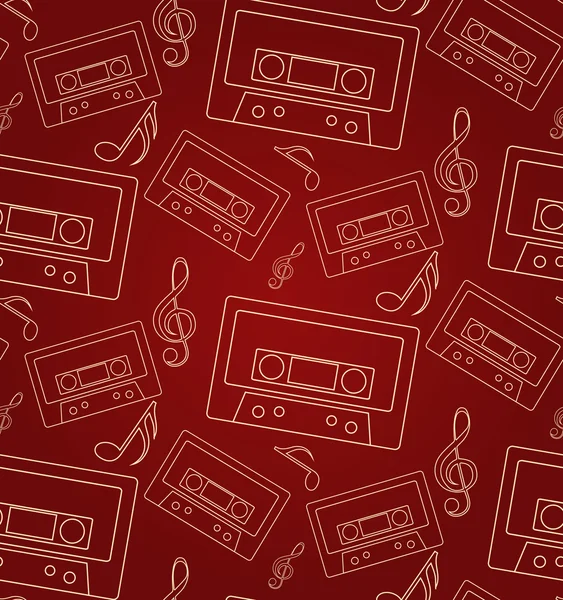 Grabadora de cinta retro de casete de audio , — Vector de stock