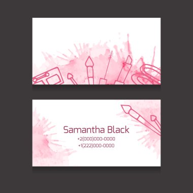 ruj ve palet pembe suluboya sıçraması ile