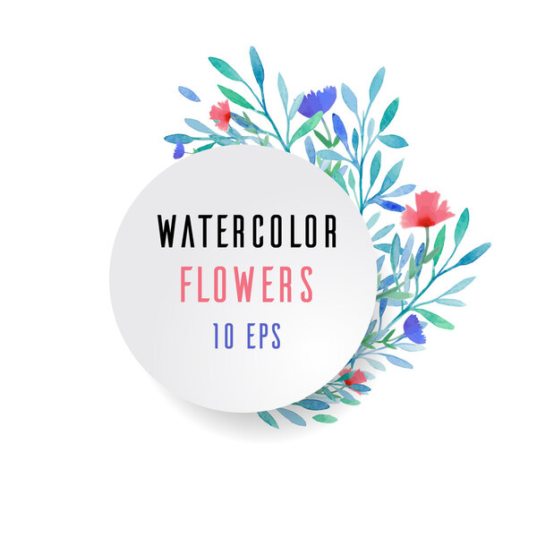 watercolor plants and flowers