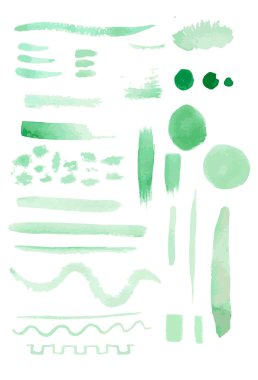 set of watercolor brush strokes clipart
