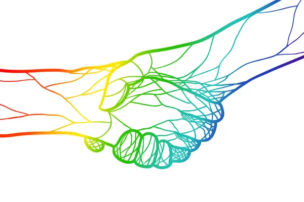Schüttelt schillernde Hände — Stockvektor