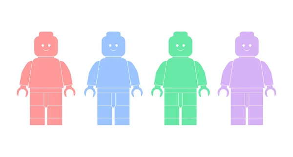 Lego homens de cores diferentes —  Vetores de Stock