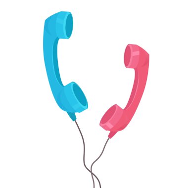 Set of vector handsets with cords clipart