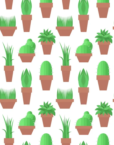 Textura con plantas de casa en macetas — Vector de stock