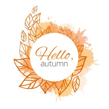 yaprakları ve sarı ve turuncu blobs