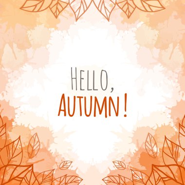 Doodle yaprakları ile sonbahar vektör kapak