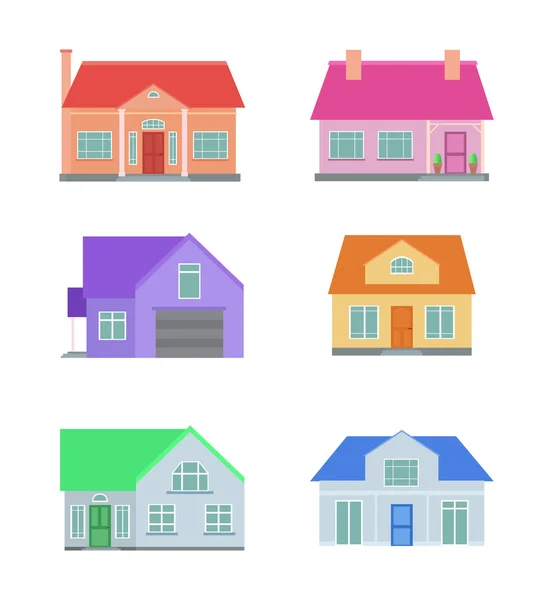 Maisons de campagne en couleur — Image vectorielle
