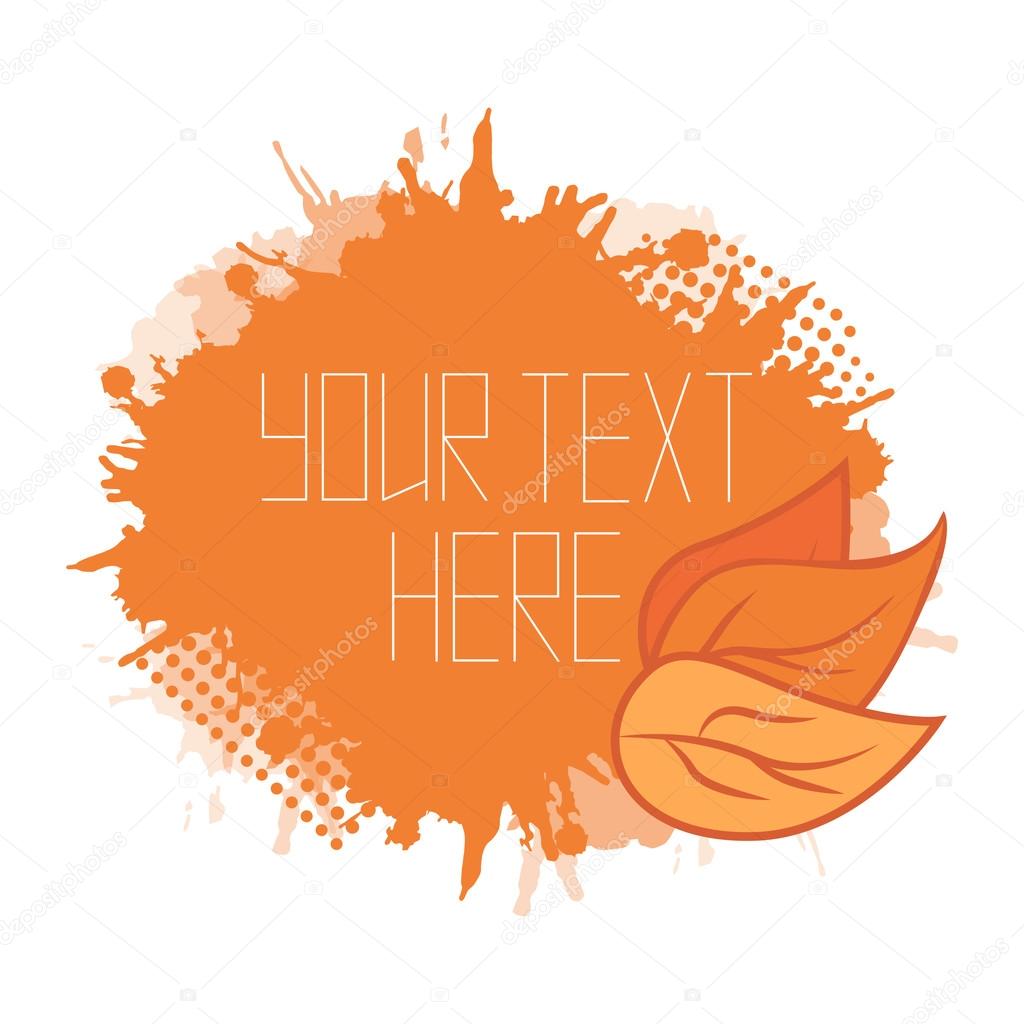 Vector autumn cover with orange leaves