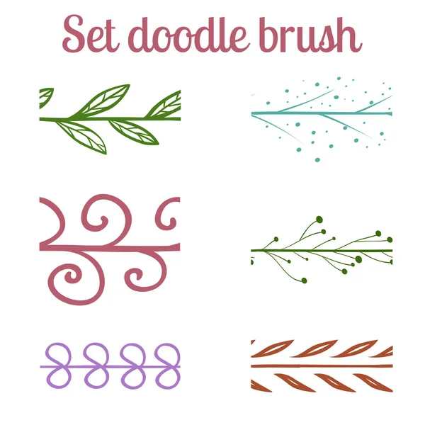 Set brosse doodle pour votre conception — Image vectorielle