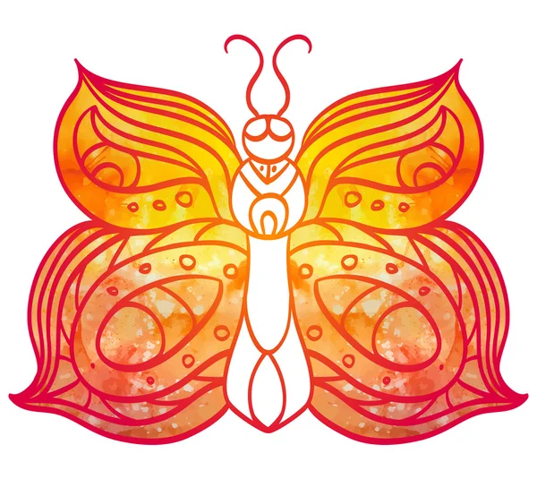 Kézzel rajzolt firka pillangó — Stock Vector