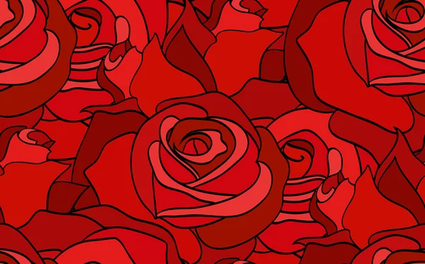 Garabato rosas rojas — Vector de stock