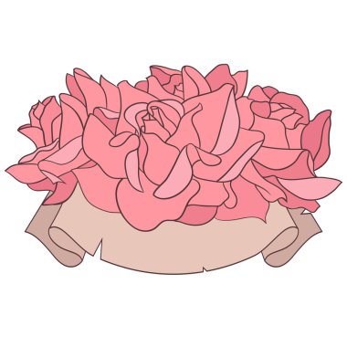 buket gül ve şerit