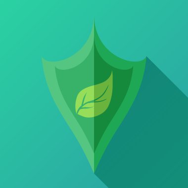 kalkan ve yeşil yaprak simgesiyle