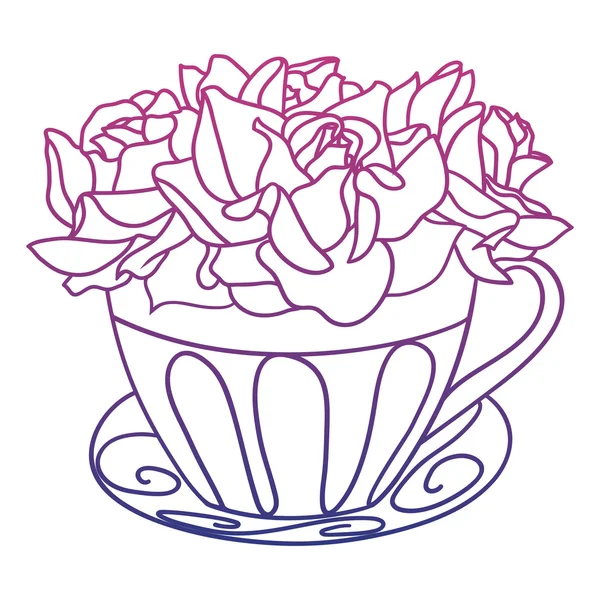 Rosenstrauß in einer Vase — Stockvektor