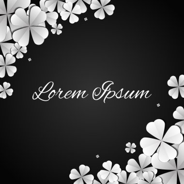 Kağıt beyaz çiçekler, koyu arka plan