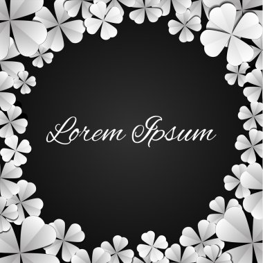 Kağıt beyaz çiçekler, koyu arka plan