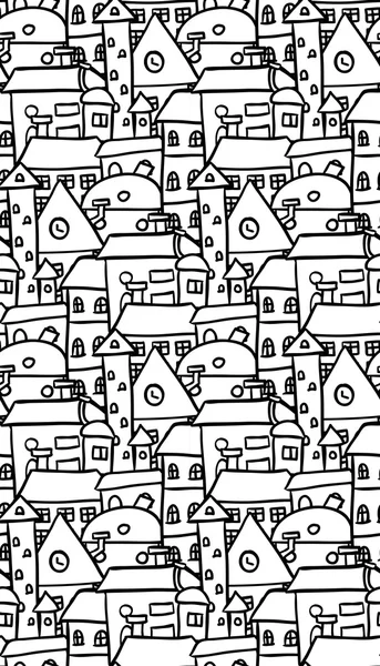 Desen doodle evleriyle — Stok Vektör