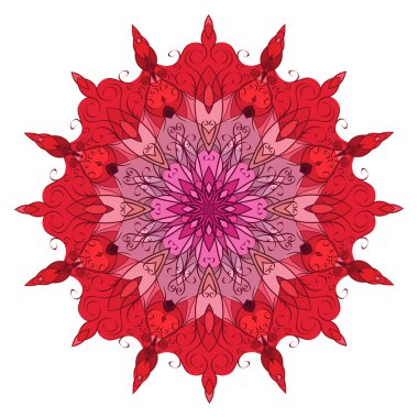 Desenli vektör mandala kabile ile