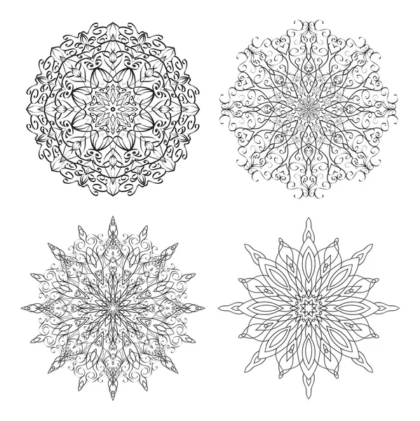 Set flocons de neige ajourés — Image vectorielle
