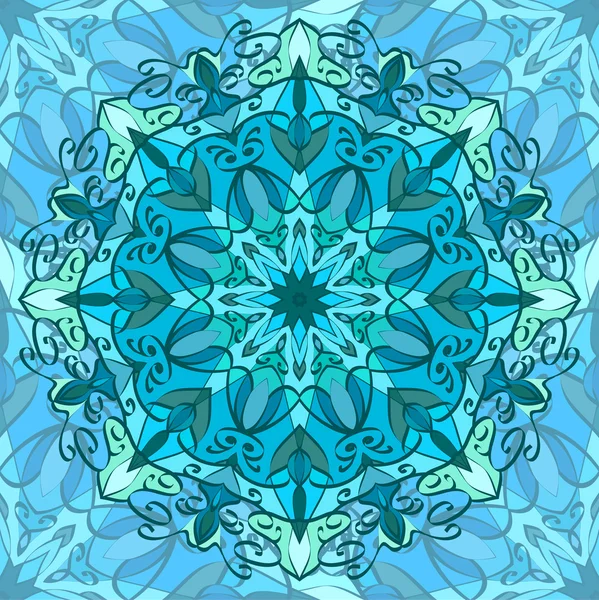 Mandala padrão esculpido azul — Vetor de Stock