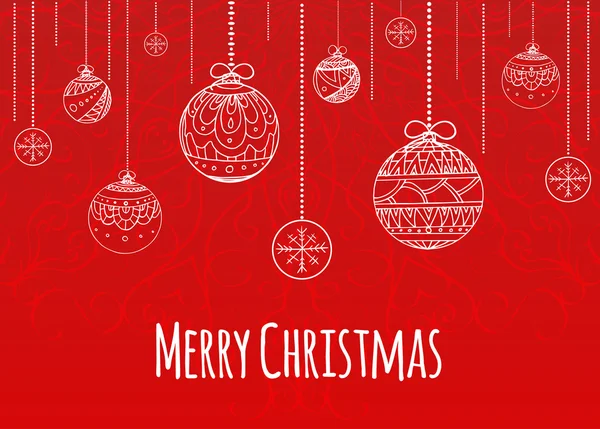 Greeting Christmas card with balls — Stock Vector