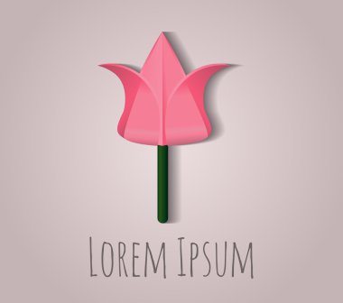 Vektör origami kağıt çiçek