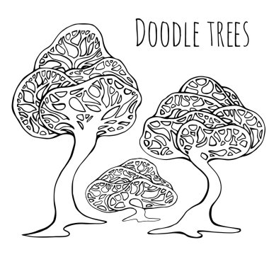 elle çizilmiş dantel ağaç