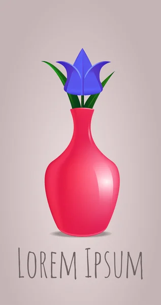 Vector origami papel tulipa — Vetor de Stock