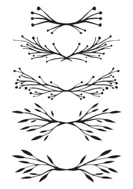 çiçek tasarım öğeleri kümesi