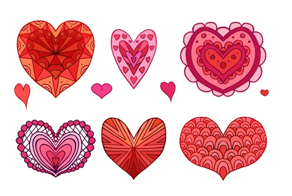 Doodle růžové srdce — Stockový vektor