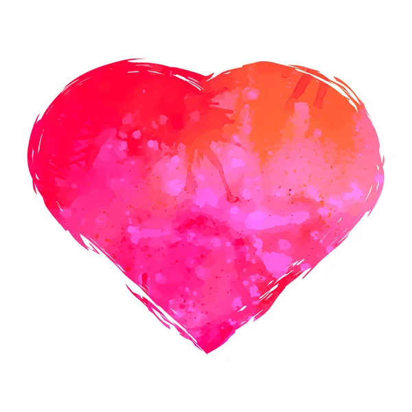 Watercolor heart isolated — Stock Vector