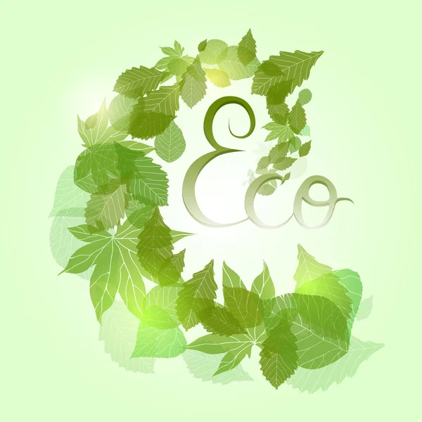 Whirlpool mit grünen Blättern — Stockvektor