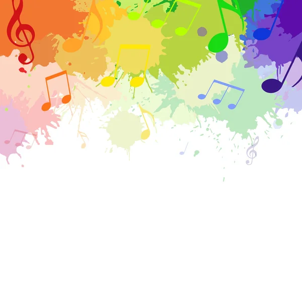 Illustration avec des notes musicales arc-en-ciel — Image vectorielle