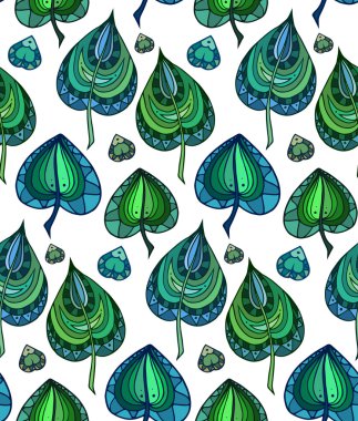 Yeşil doodle ile sorunsuz doku bırakır