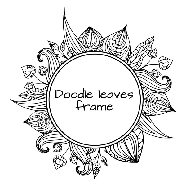 Black and white doodle leaves — Stock Vector