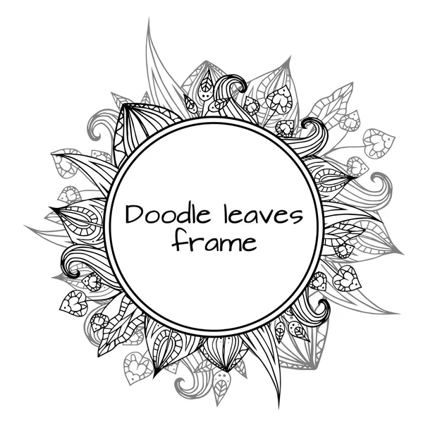 Black and white doodle leaves — Stock Vector