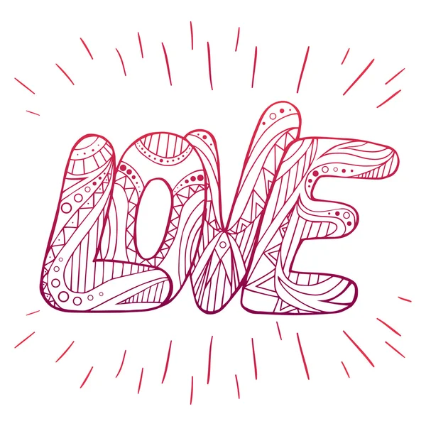 Doodle напис любові — стоковий вектор