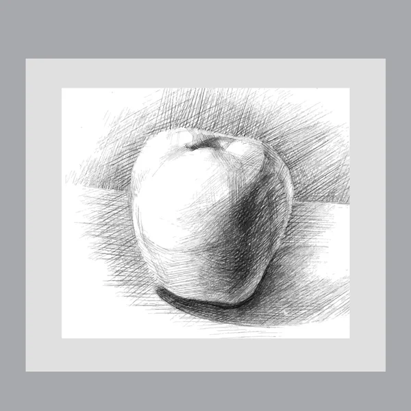 Crayon croquis pomme — Image vectorielle