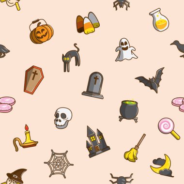 Cadılar Bayramı kusursuz desen, Ekim festivali sırtı dönük.