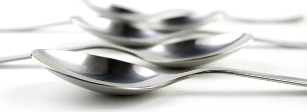 Stainless Cutlery Spoon White Background — Stock Photo, Image