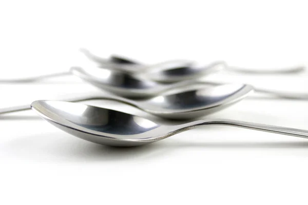Stainless Cutlery Spoon White Background — Stock Photo, Image