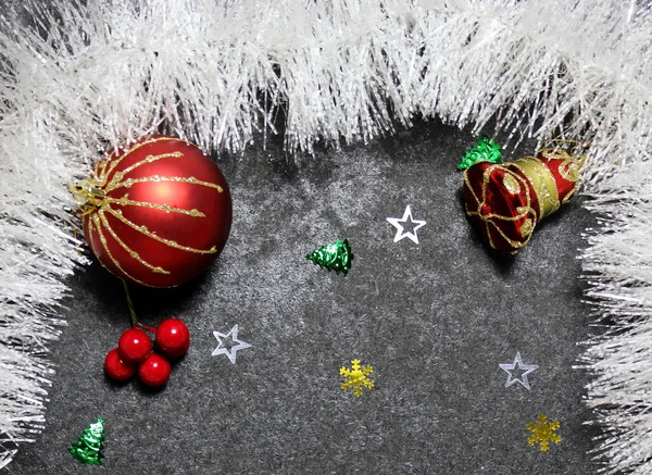 Modèle Noël Avec Décorations Noël Boules Branches Sapin — Photo