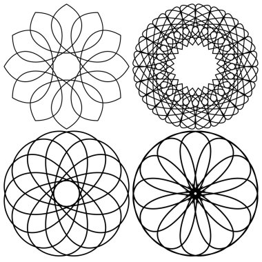 dört vintage çerçeveler