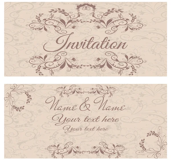 Vintage invitation card. — Stock Vector