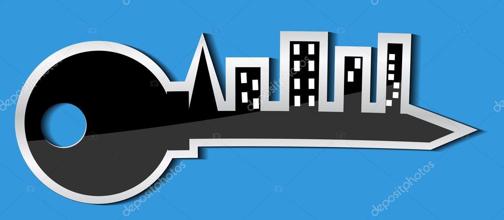 Vector illustration. Icon or logo symbolizing the mortgage lending.