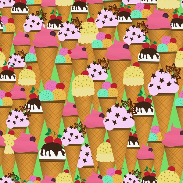 Pattern of ice cream. — Stock Vector