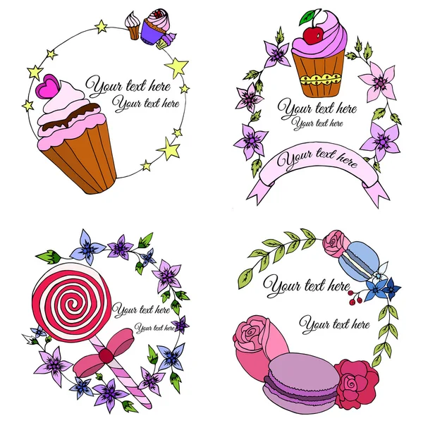 Cupcake blomst logo – Stock-vektor