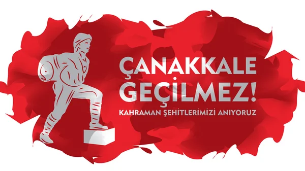 18 Mart Gelibolu zafer ve Gelibolu Şehitleri anma günü — Stok Vektör