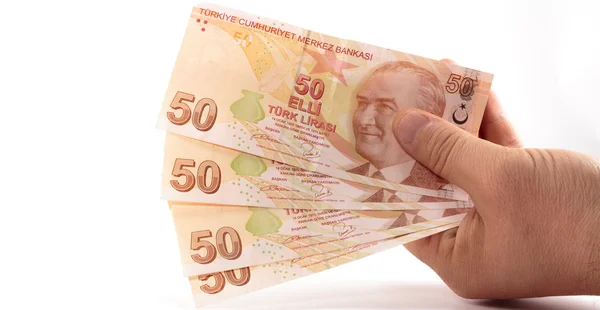 Банкноты турецкой лиры — стоковое фото