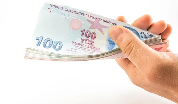 Turkse lire bankbiljetten — Stockfoto